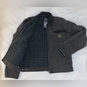 Vintage Carhartt Detroit Jacket J97 Dark Gray/BlackBlanket Lined size Medium (M)